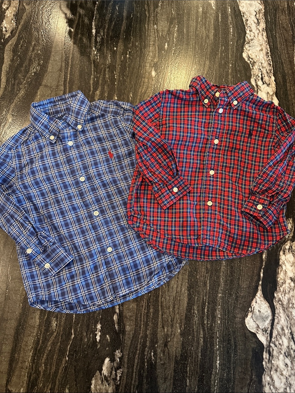 Ralph Lauren Kids Plaid Button-Down Shirts - Blue & Red
